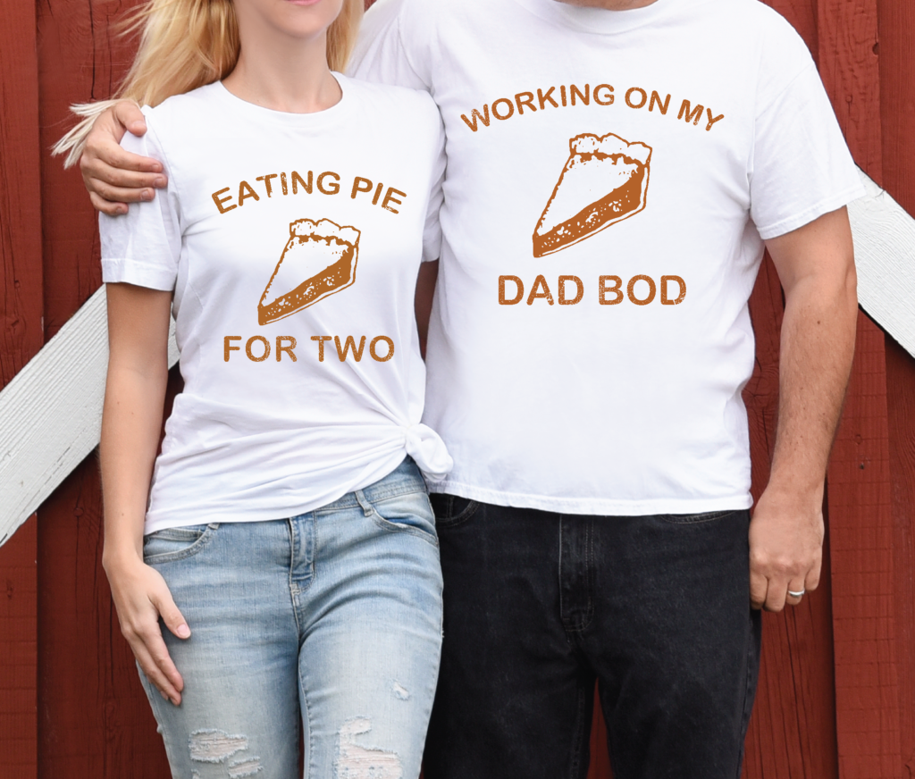 Thanksgiving Couples Pregnancy Announcement Shirt Matching Fall Pregnancy Reveal