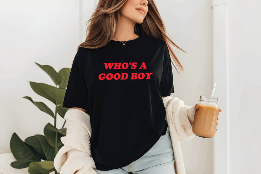 Who’s A Good Boy Y2K Inspired Fun t-shirt